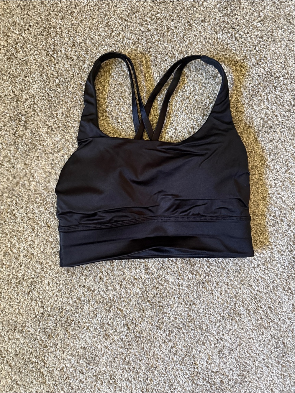 lululemon athletica Padded Black Strappy Crossback Sports Bra